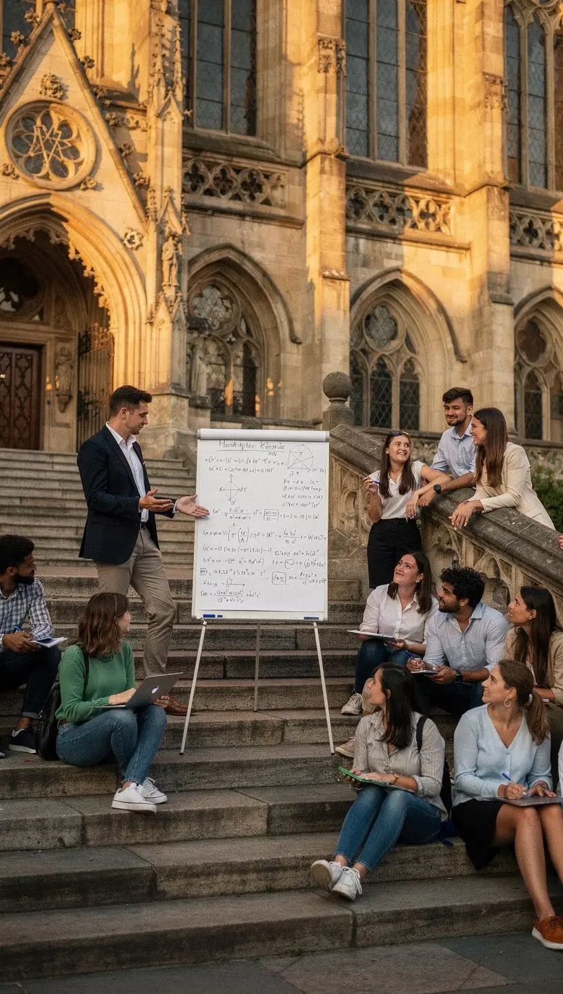 Matematikai bizonyítások lépéseit bemutató diagram, amely a logikus érvelést és a struktúrát hangsúlyozza.